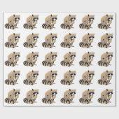 CartoonRaccoon Geschenkpapier (Flach)