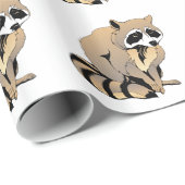 CartoonRaccoon Geschenkpapier (Rolleneckpunkt)