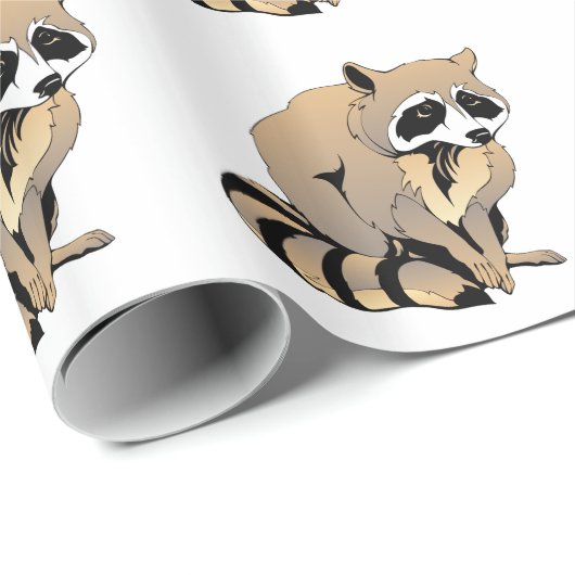 CartoonRaccoon Geschenkpapier (Rolleneckpunkt)