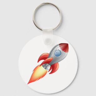 Cartoonraketen-Raumschiff Schlüsselanhänger