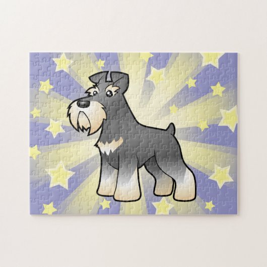 Cartoonriesiger/Standard-/MiniaturSchnauzer Puzzle (Horizontal)
