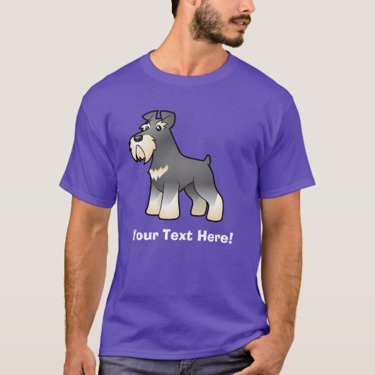 Cartoonriesiger/Standard-/MiniaturSchnauzer T-Shirt (Vorderseite)
