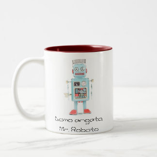 Cartoonroboter, Domo arigato, Herr Roboto Zweifarbige Tasse