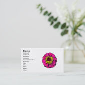 Cartoonrosa Zinnia Visitenkarte (Stehend Vorderseite)