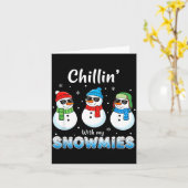 Cartoons Chillin' With My Snowmies, Funny Snowman Karte (Gelbe Blume)