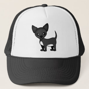 Cartoonschwarzer Chihuahua Truckerkappe