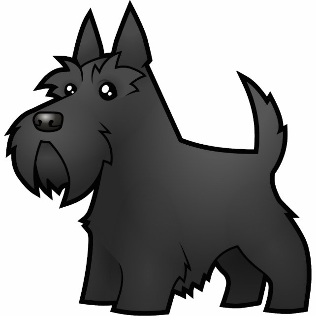 Cartoonscottish-Terrier Fotoskulptur Magnet (Vorne)