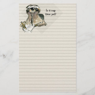 Cartoonsloth-Nickerchen-Zeit Briefpapier