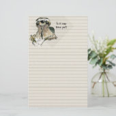 Cartoonsloth-Nickerchen-Zeit Briefpapier (Stehend Vorderseite)