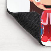 Cartoonsnowboarder-Mädchen Mousepad (Ecke)