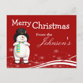 Cartoonsnowman-Weihnachtsgruß Feiertagspostkarte