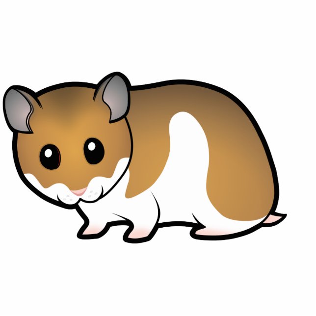 Cartoonsyrian-Hamster Fotoskulptur Magnet (Vorne)