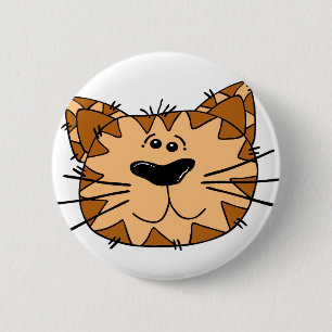 Cartoontabby-Katzen-Gesicht Button