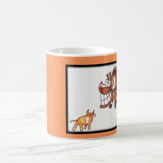 Cartoonteam, das KuhpferdeTasse einsperrt Kaffeetasse (Mittel)