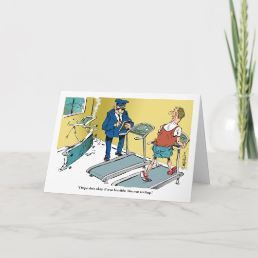 Cartoontretmühleunfall während der Übung Karte (Vorderseite)