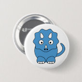CartoonTriceratops (blau) Button (Vorne & Hinten)
