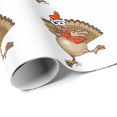 Cartoontruthahn, der einen Sankt-Hut trägt Geschenkpapier (Rolleneckpunkt)