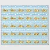 Cartoonunterseeboot Geschenkpapier (Flach)