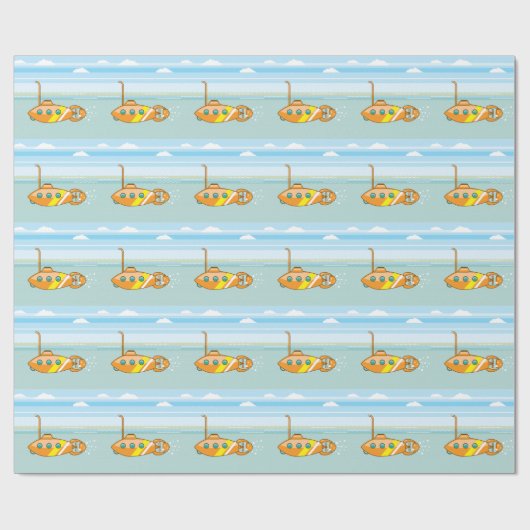 Cartoonunterseeboot Geschenkpapier (Flach)