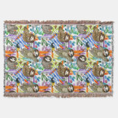 CartoonWatercolorsloth-Muster Decke (Vorderseite)