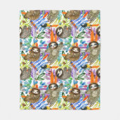 CartoonWatercolorsloth-Muster Fleecedecke (Vorderseite)