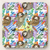 CartoonWatercolorsloth-Muster Getränkeuntersetzer (Vorderseite)