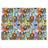 CartoonWatercolorsloth-Muster Große Geschenktüte (Vorderseite)