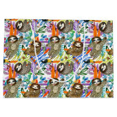 CartoonWatercolorsloth-Muster Große Geschenktüte (Rückseite)