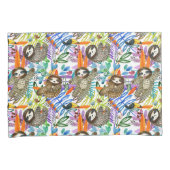 CartoonWatercolorsloth-Muster Kissenbezug (Vorderseite-Rechts)