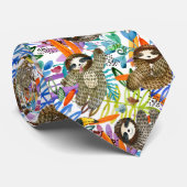 CartoonWatercolorsloth-Muster Krawatte (Gerollt)