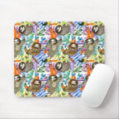 CartoonWatercolorsloth-Muster Mousepad (Mit Mouse)
