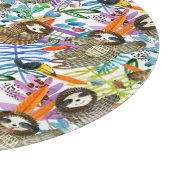 CartoonWatercolorsloth-Muster Schneidebrett (Ecke)