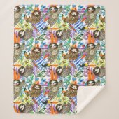 CartoonWatercolorsloth-Muster Sherpadecke (Vorderseite)