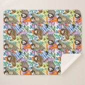 CartoonWatercolorsloth-Muster Sherpadecke (Vorderseite (Horizontal))