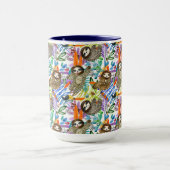 CartoonWatercolorsloth-Muster Tasse (Zentrum)