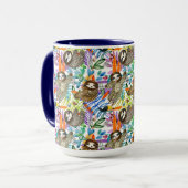 CartoonWatercolorsloth-Muster Tasse (Vorderseite Links)
