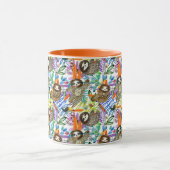 CartoonWatercolorsloth-Muster Tasse (Zentrum)