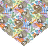 CartoonWatercolorsloth-Muster Tischdecke (Schrägansicht)