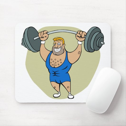 CartoonWeightlifter Mousepad (Mit Mouse)