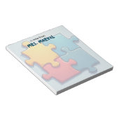 Cartoony Puzzle Pieces Teacher Geschenk Notizblock (angewinkelt)