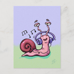 Cartoony Snail Musik hören Postkarte