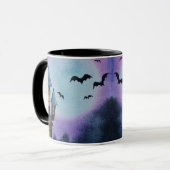 Cartoony Spuk House Full Moon Halloween Tasse (Vorderseite Links)