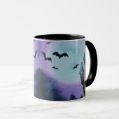 Cartoony Spuk House Full Moon Halloween Tasse (VorderseiteRechts)