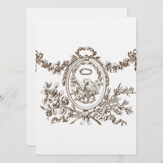 Cartouche Hochzeitsfeierlichkeiten Einladung (Vorne/Hinten)