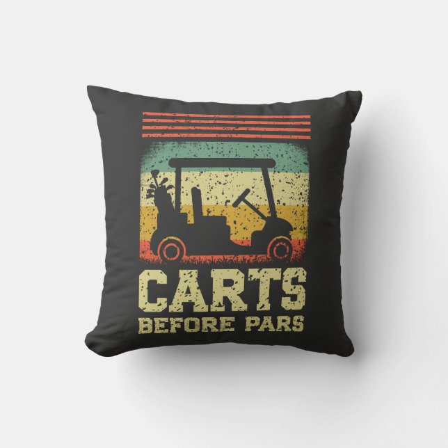 Carts vor Pars | Funny Golf Kissen (Vorderseite)