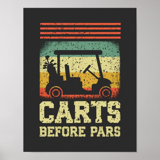 Carts vor Pars | Funny Golf Poster (Vorne)