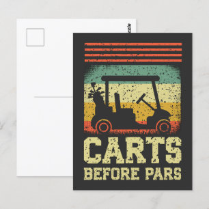 Carts vor Pars   Funny Golf Postkarte