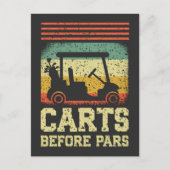 Carts vor Pars | Funny Golf Postkarte (Vorderseite)
