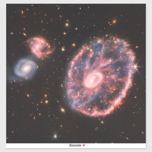 Cartwheel Galaxy, James Webb Space Telescope Aufkleber (Blatt)