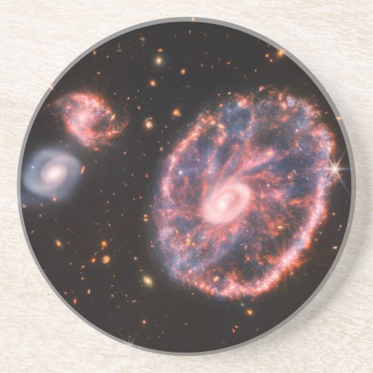 Cartwheel Galaxy, James Webb Space Telescope Getränkeuntersetzer (Vorne)